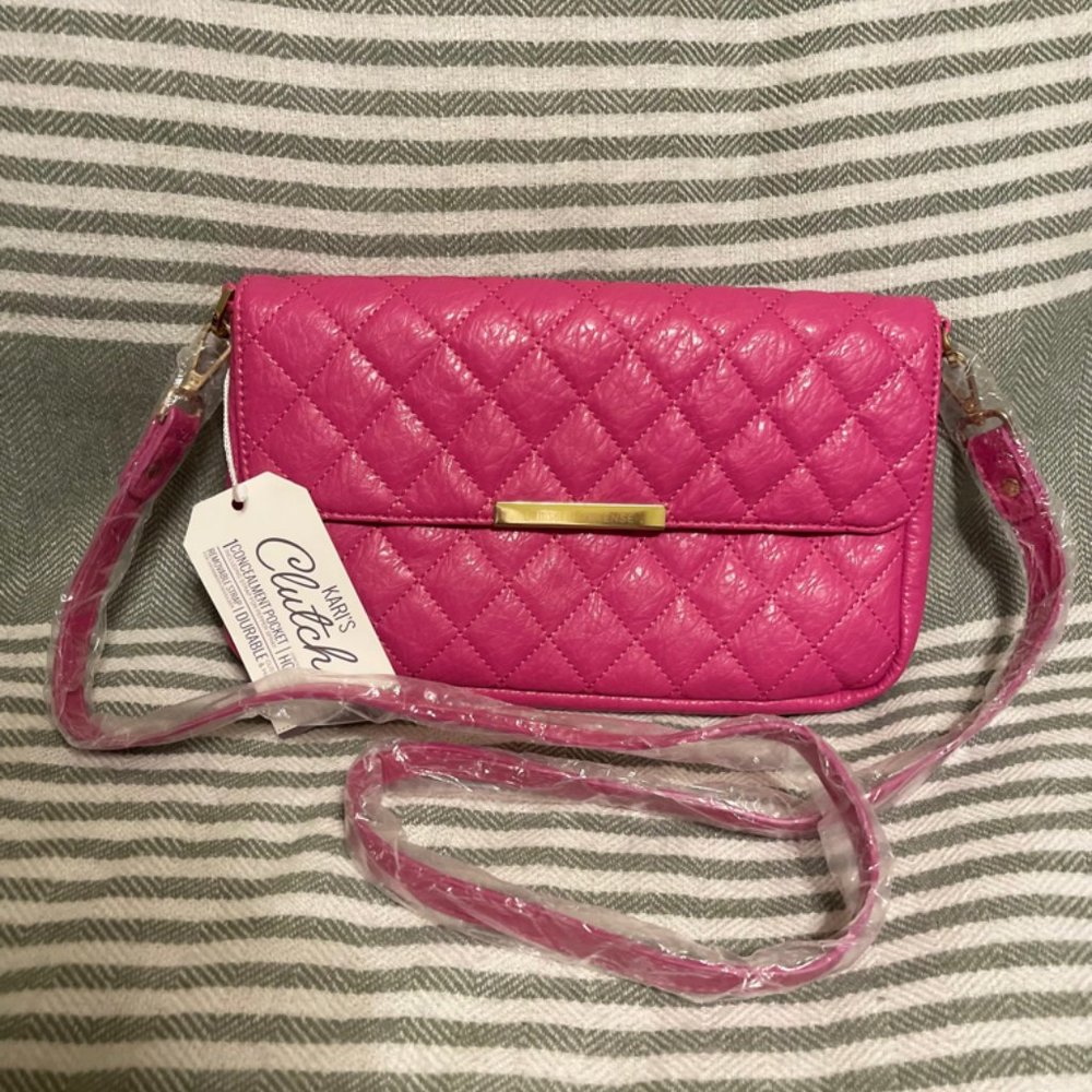 Women's Quilted Pink Clutch Wristlet - Unbranded